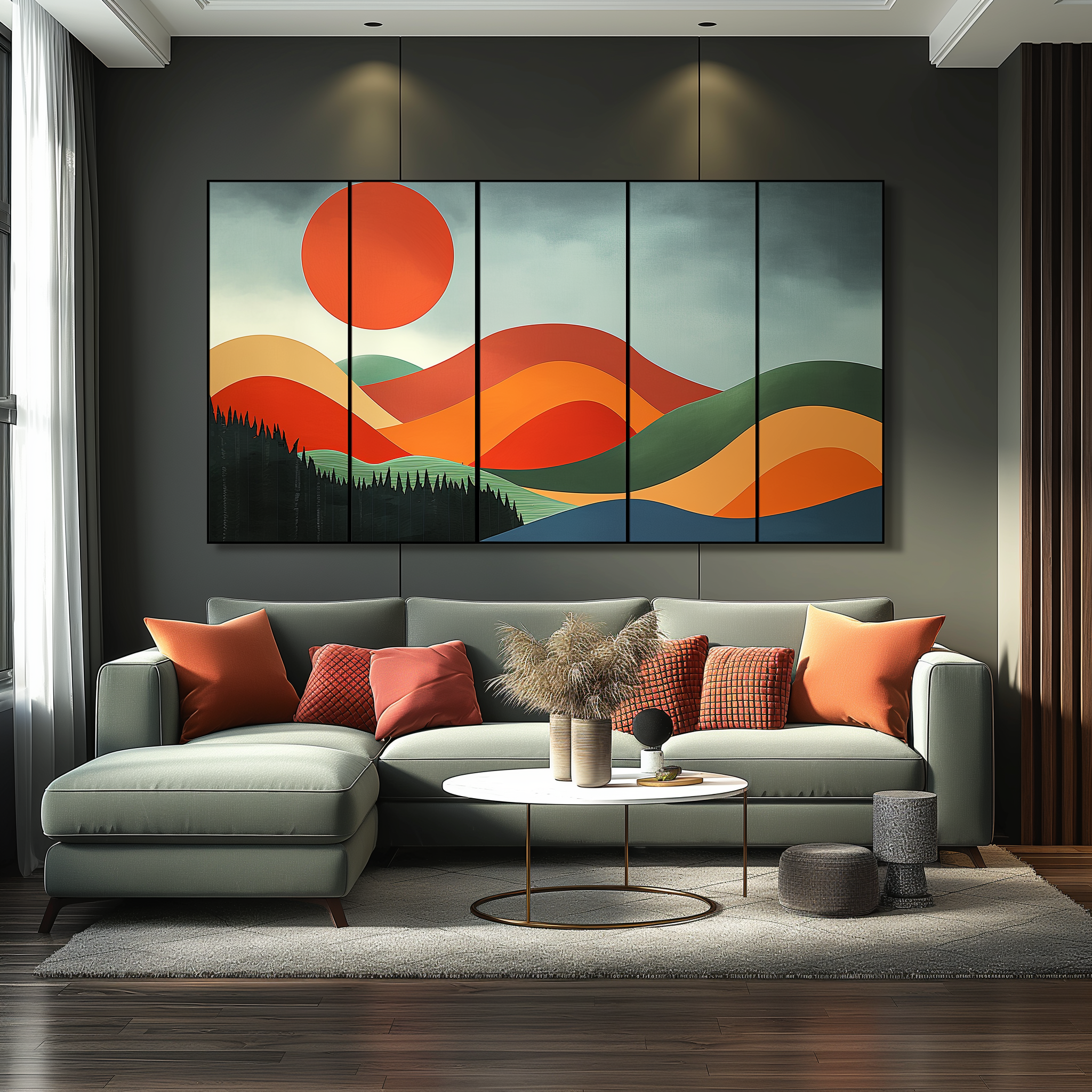 5 Panel Artistic Landscape Canvas