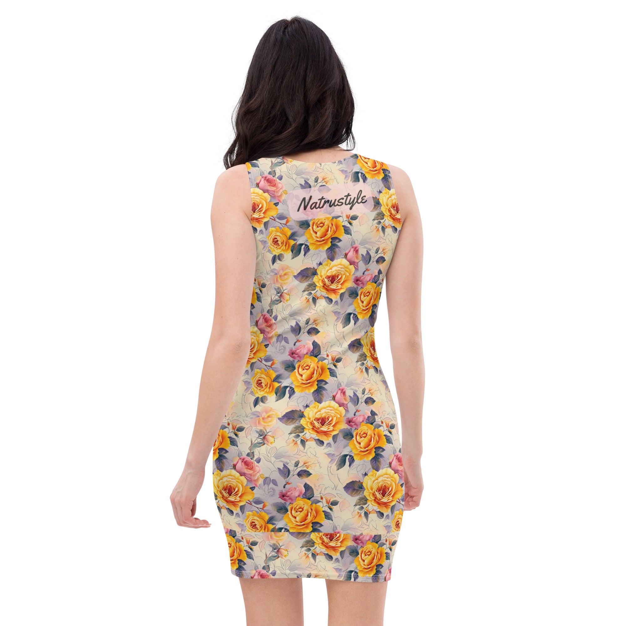 Yellow Pink Roses dress