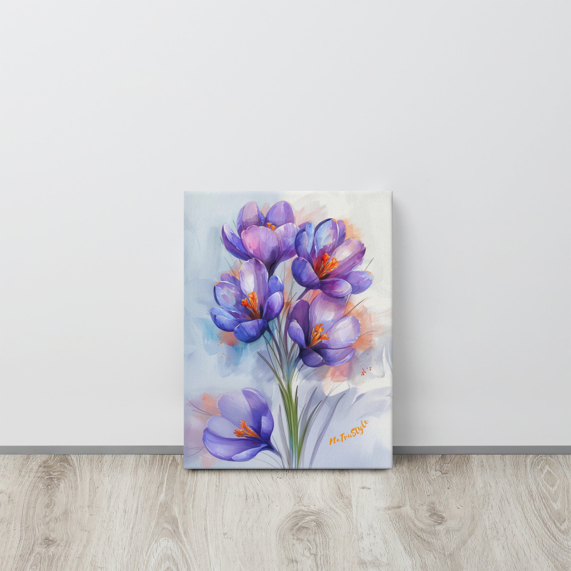 Crocuses flowers canvas