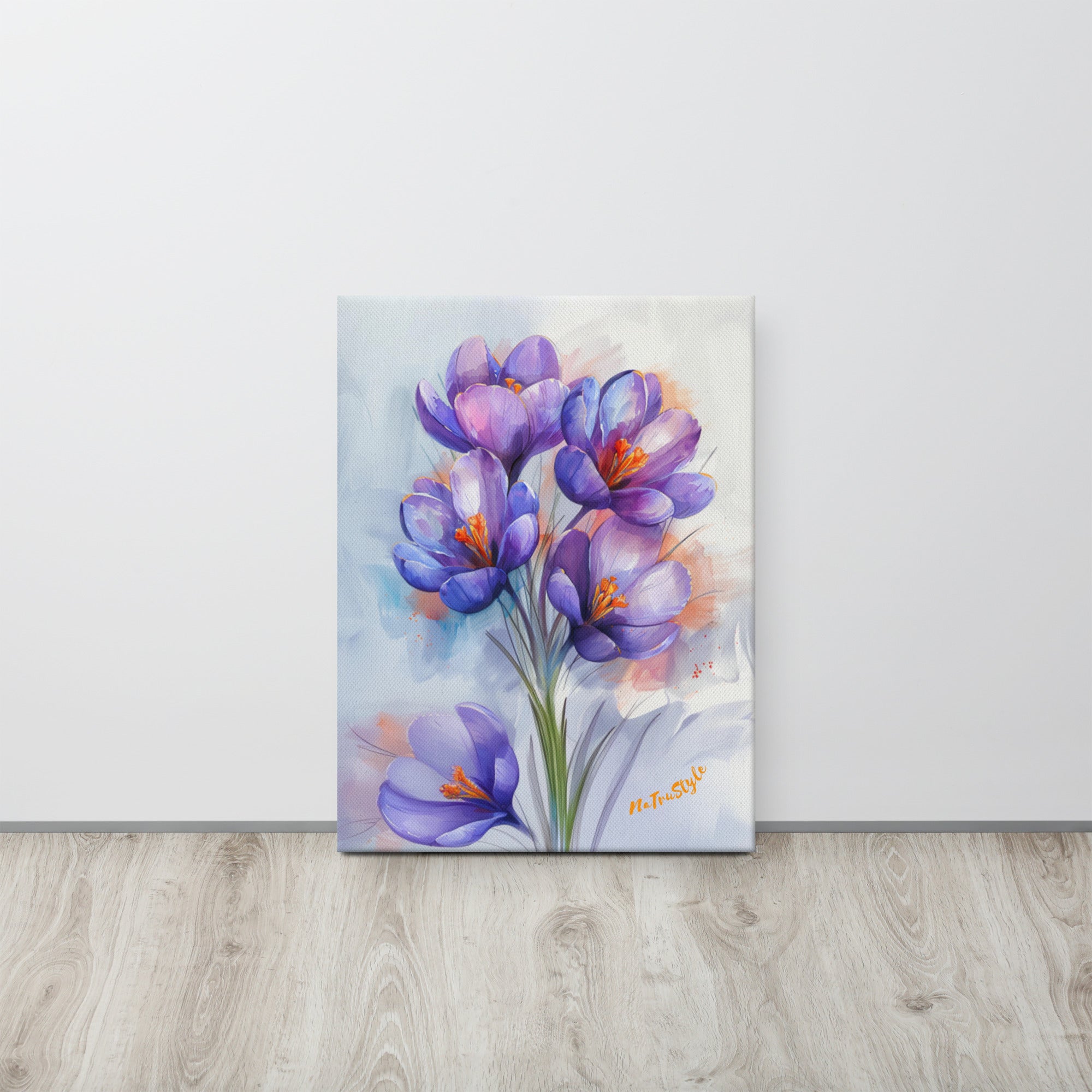 Crocuses flowers canvas