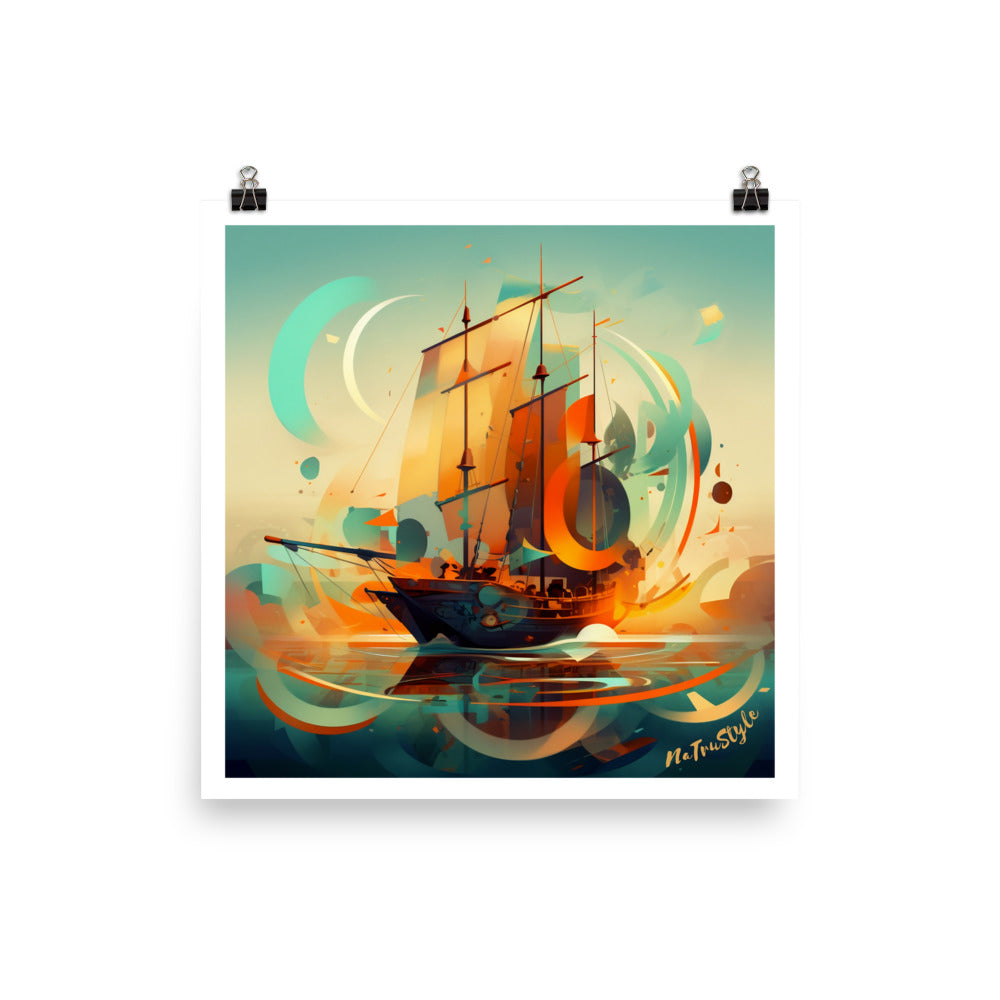 Abstract ship Poster NaTruStyle